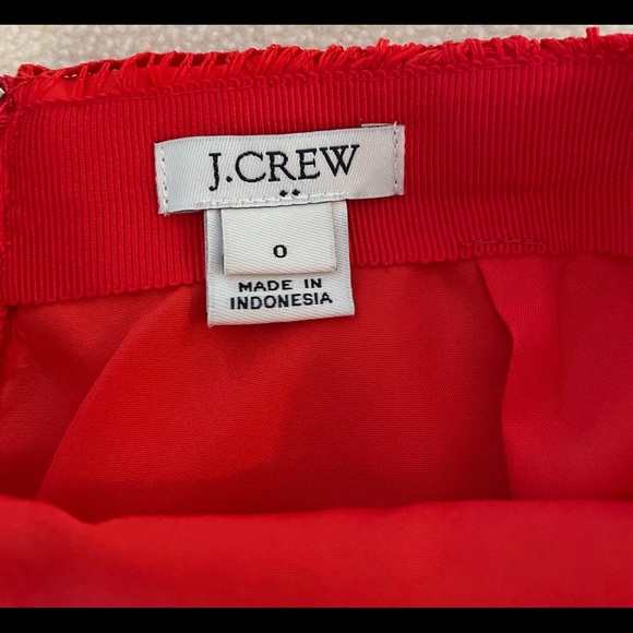 J Crew red lace mini skirt with fringe, size 0,$20 - Picture 4 of 5